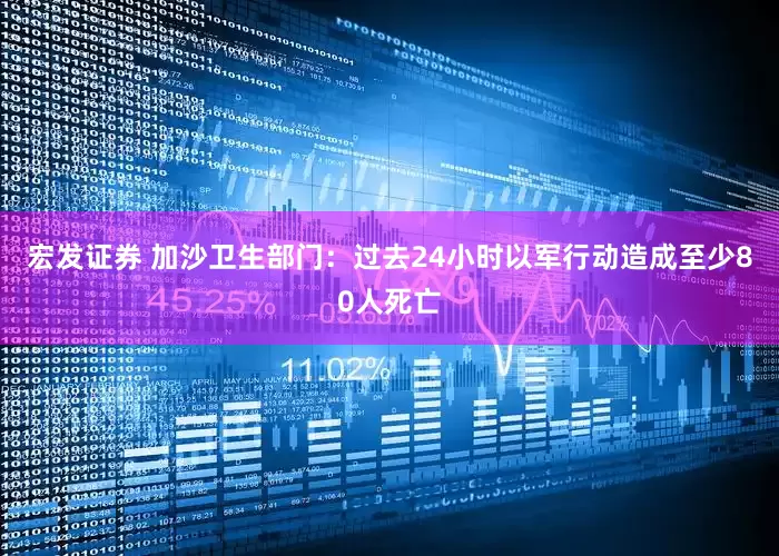 宏发证券 加沙卫生部门：过去24小时以军行动造成至少80人死亡