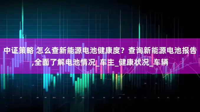 中证策略 怎么查新能源电池健康度？查询新能源电池报告,全面了解电池情况_车主_健康状况_车辆